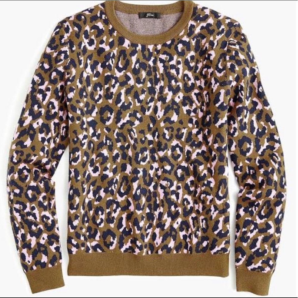 J.Crew Womens Crewneck Sweater In Leopard
